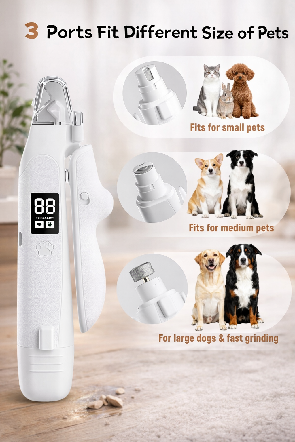 2-in-1 LED Pet Nail Clipper & Grinder for Cats & Dogs
