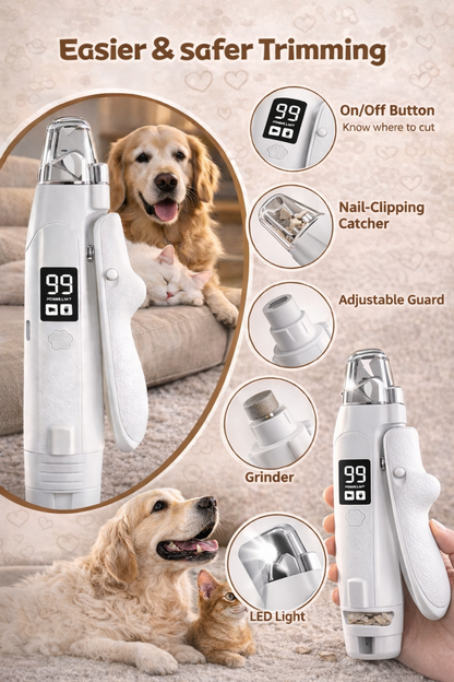 2-in-1 LED Pet Nail Clipper & Grinder for Cats & Dogs